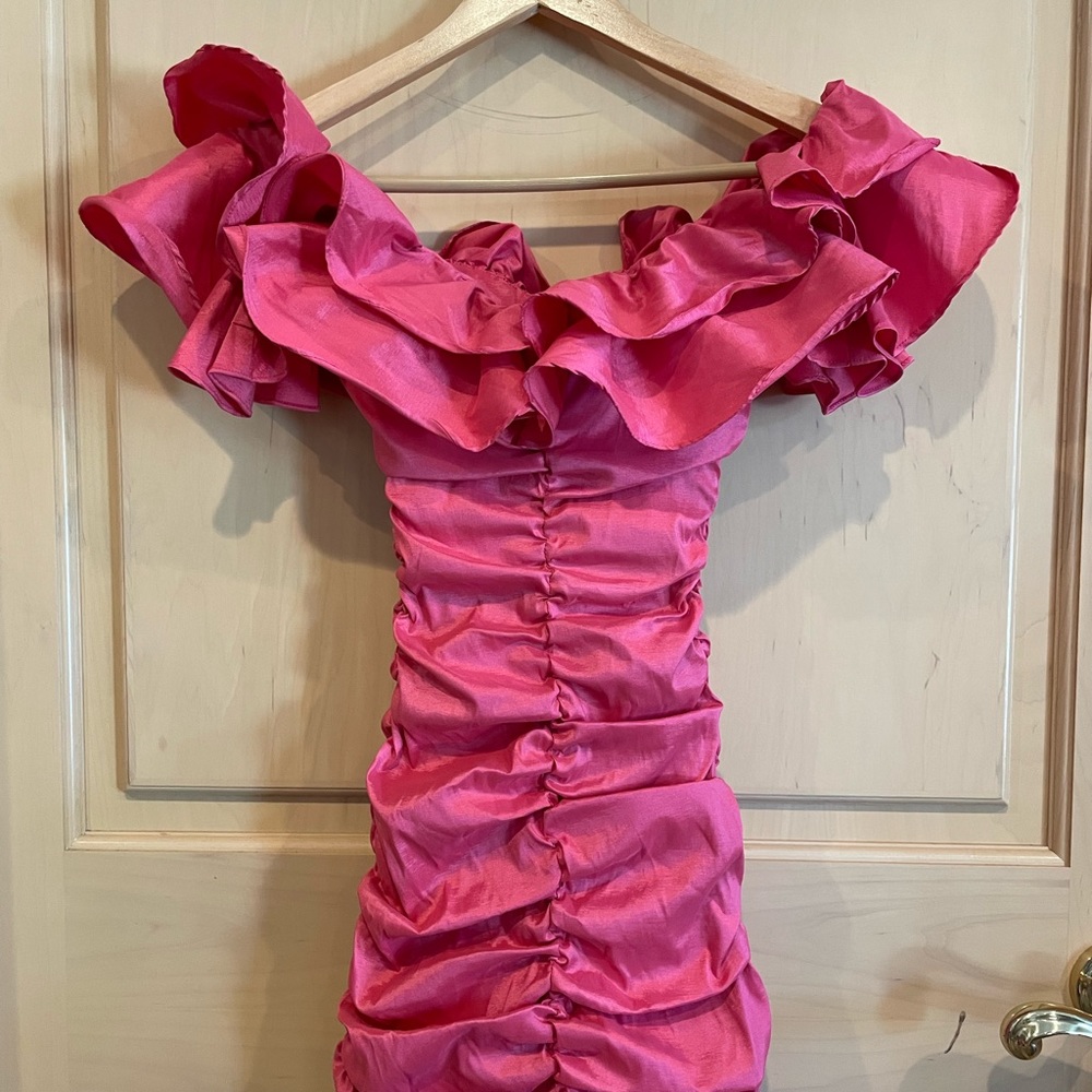 Oh Polly Ruffle Off Shoulder Dress